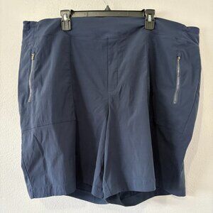 Athleta Trekkie North Mid Rise Navy Blue Bermuda Short  24